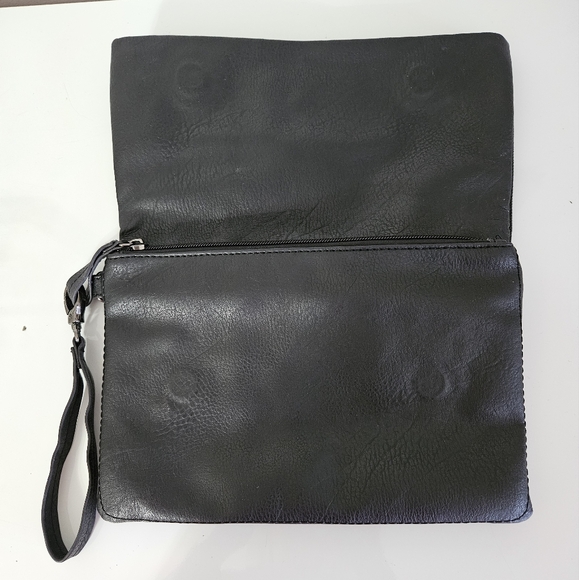 KGB Studio Black Fold Over Clutch with Stud Accents - Picture 6 of 7